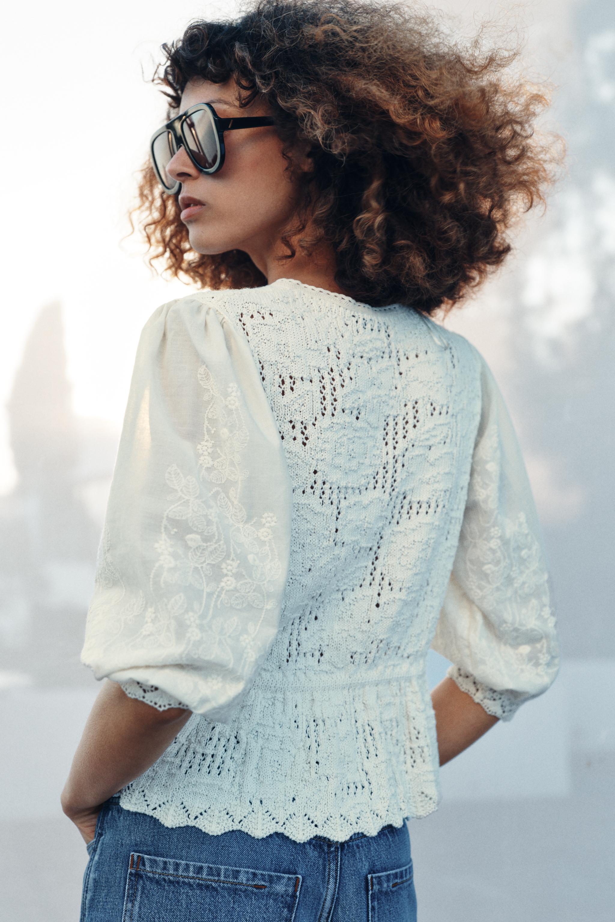 ROMANTIC COMBINATION KNIT JACKET
